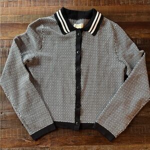 Anthropologie Maeve Cardigan SMALL black and white motif NEW